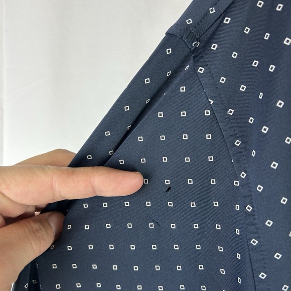 FootJoy Mens Golf Polo Sz XL Navy/White Geometric Diamond Print Mesa - Picture 8 of 15